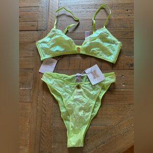 Savage Fenty Iridescent Green Bra & Panty Set